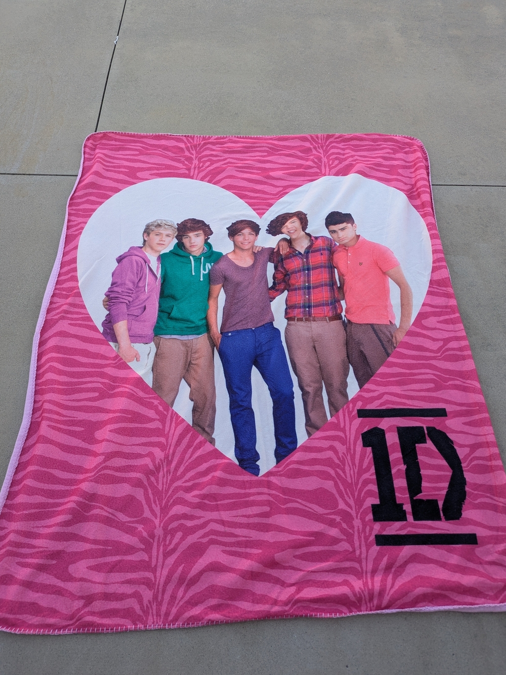 Pink One Direction Heart Print Blanket for Kids